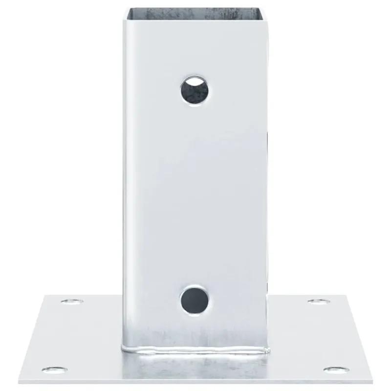 Stulpų pagrindai kvadratiniai, 12vnt., sidabriniai, 61x61mm