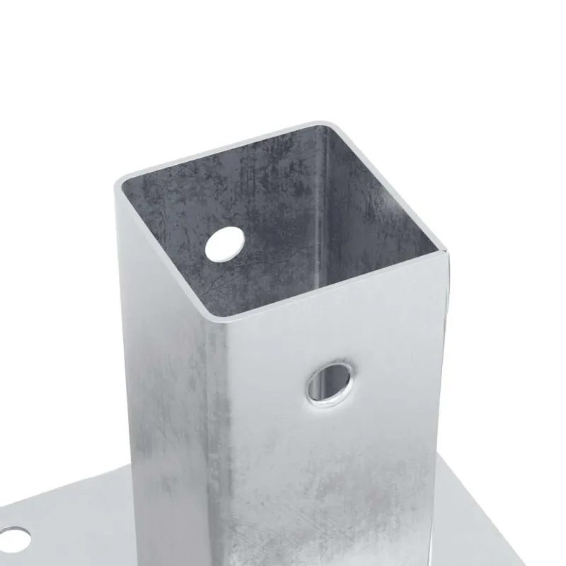 Stulpų pagrindai kvadratiniai, 12vnt., sidabriniai, 61x61mm