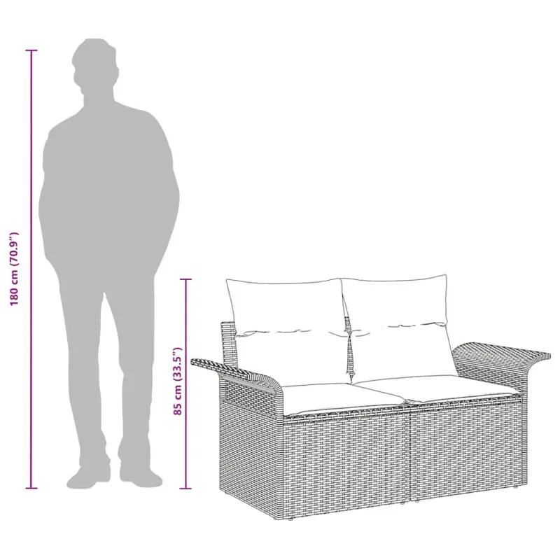Sodo sofa su pagalve su saugykla 141 x 62 x 69 cm poliratanas