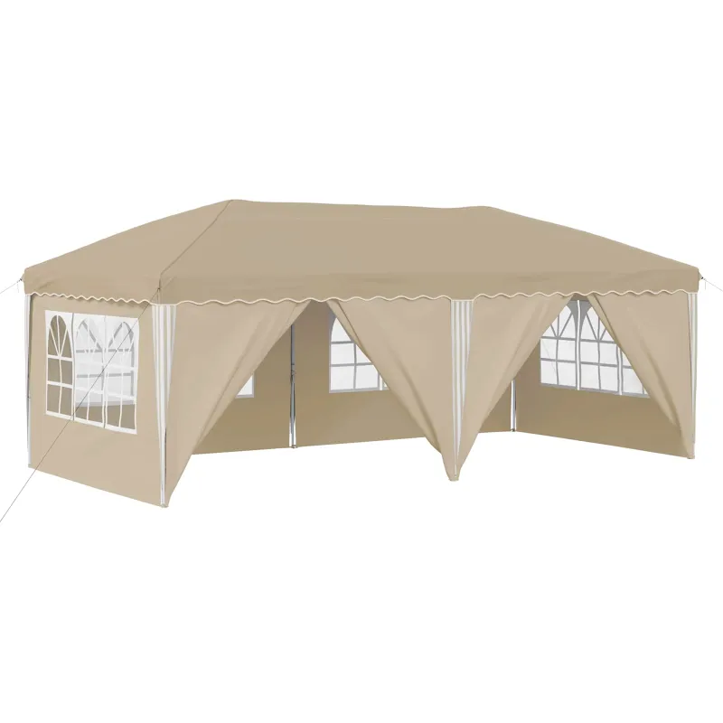 Pop-up šventinis palapinė 575 x 288 x 245 cm Kreminė