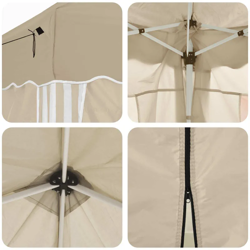 Pop-up šventinis palapinė 575 x 288 x 245 cm Kreminė