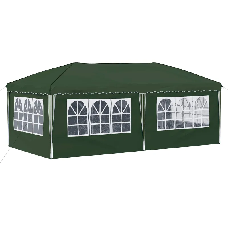 Pop-up šventinis palapinė 575 x 288 x 245 cm Žalia