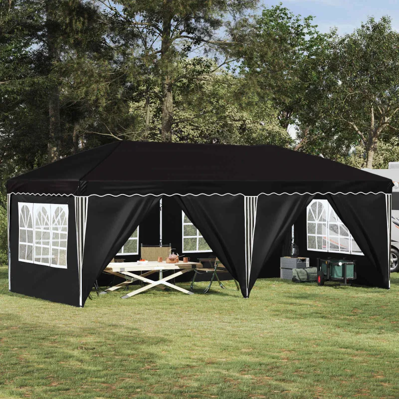 Pop-up šventinis palapinė 575 x 288 x 245 cm Juoda