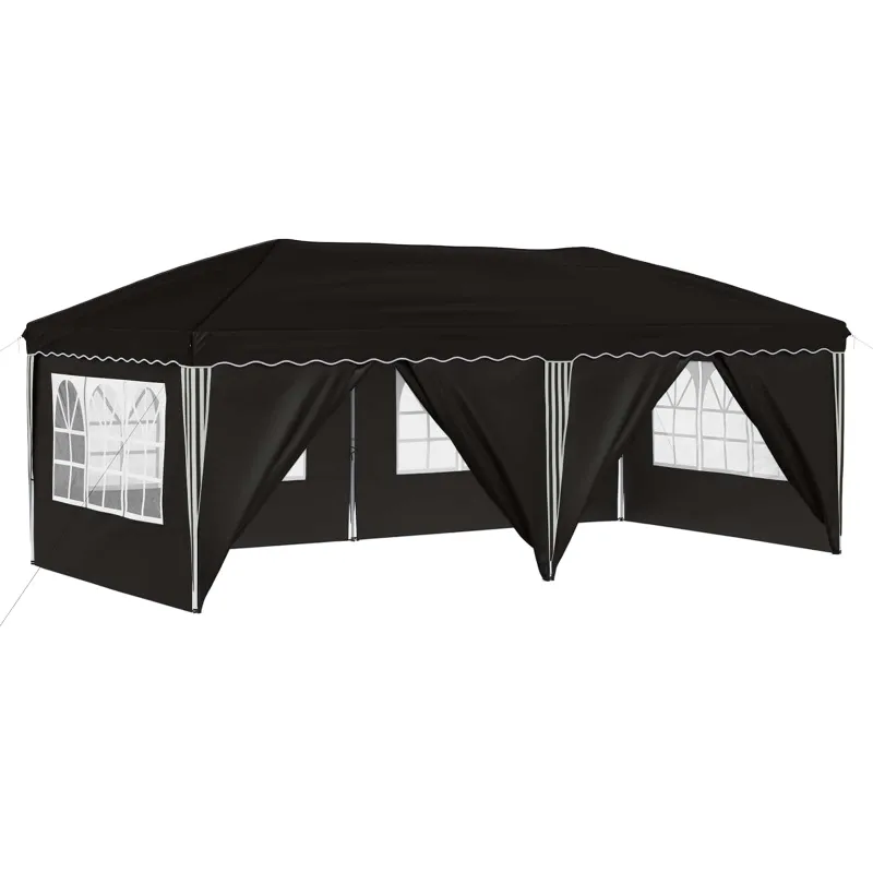 Pop-up šventinis palapinė 575 x 288 x 245 cm Juoda