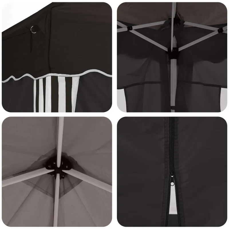 Pop-up šventinis palapinė 575 x 288 x 245 cm Juoda