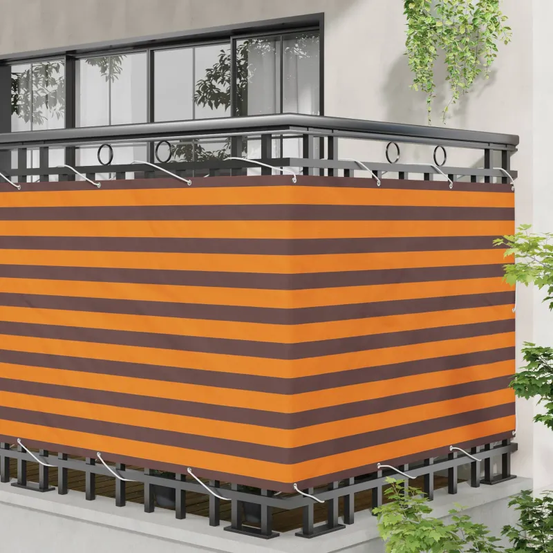 Balkono Ekranas Oranžinė ir ruda 110 x 300 cm Oksfordo audinys