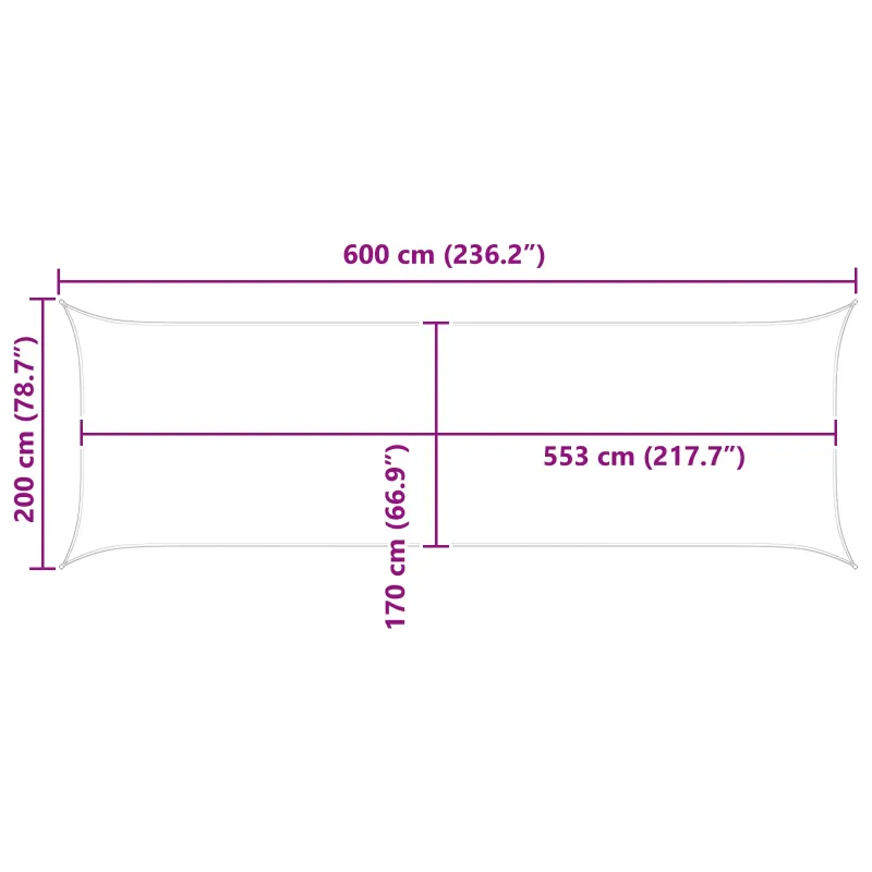 Saulės burė Balta 6 x 2 m 100% poliesteris Oksfordas