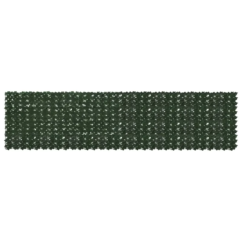 Balkono ekranas su lapais Tamsiai žalia 400 x 100 cm