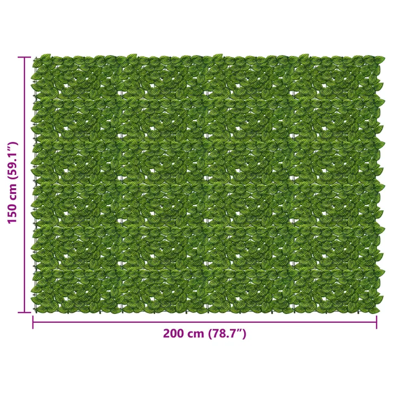 Balkono ekranas su lapais Žalia ir geltona 200 x 150 cm