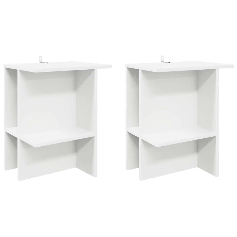 Kavos staliukas 2 pcs Balta 40 x 30 x 49 cm Apdirbta mediena