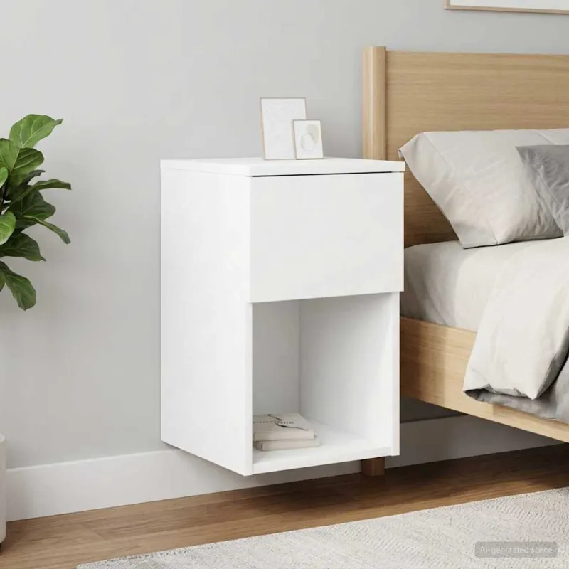 Lovos spintelė 2 pcs Balta 29 x 31,5 x 49 cm Apdirbta mediena