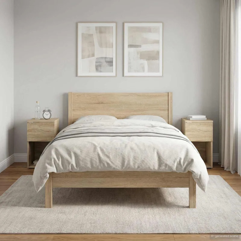 Lovos spintelė 2 pcs Sonoma ąžuolas 29 x 31,5 x 49 cm