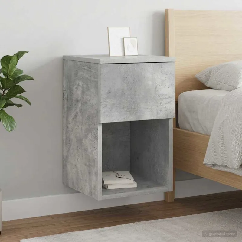 Lovos spintelė 2 pcs Betono pilka 29 x 31,5 x 49 cm
