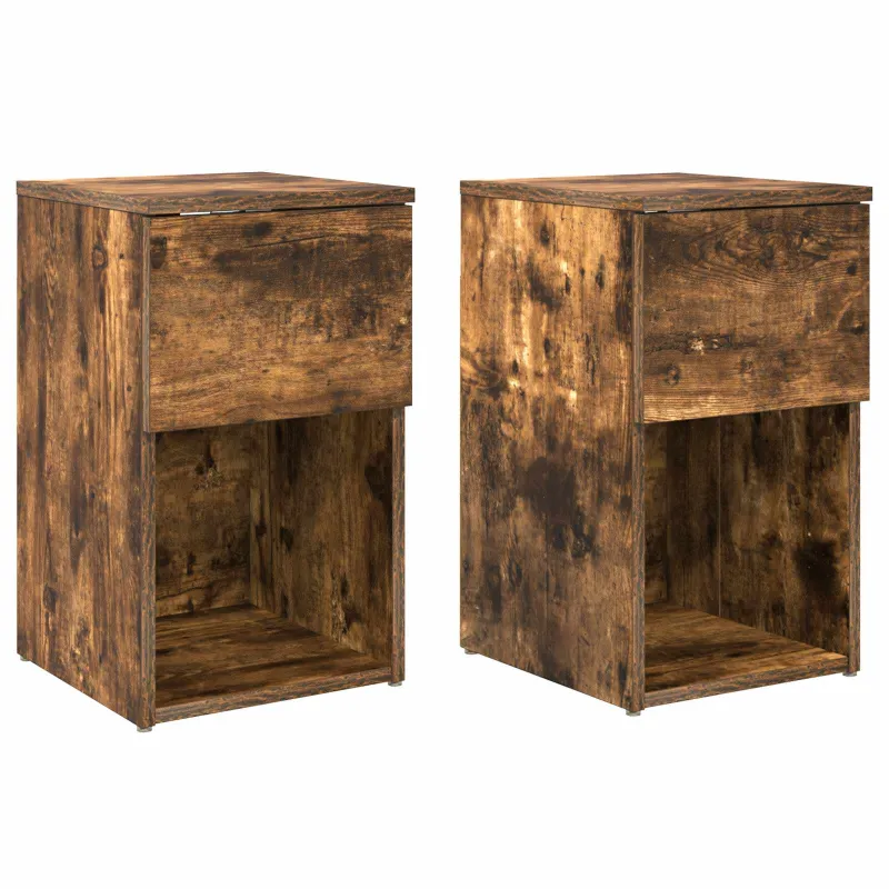 Lovos spintelė 2 pcs Dūminio ąžuolo 29 x 31,5 x 49 cm