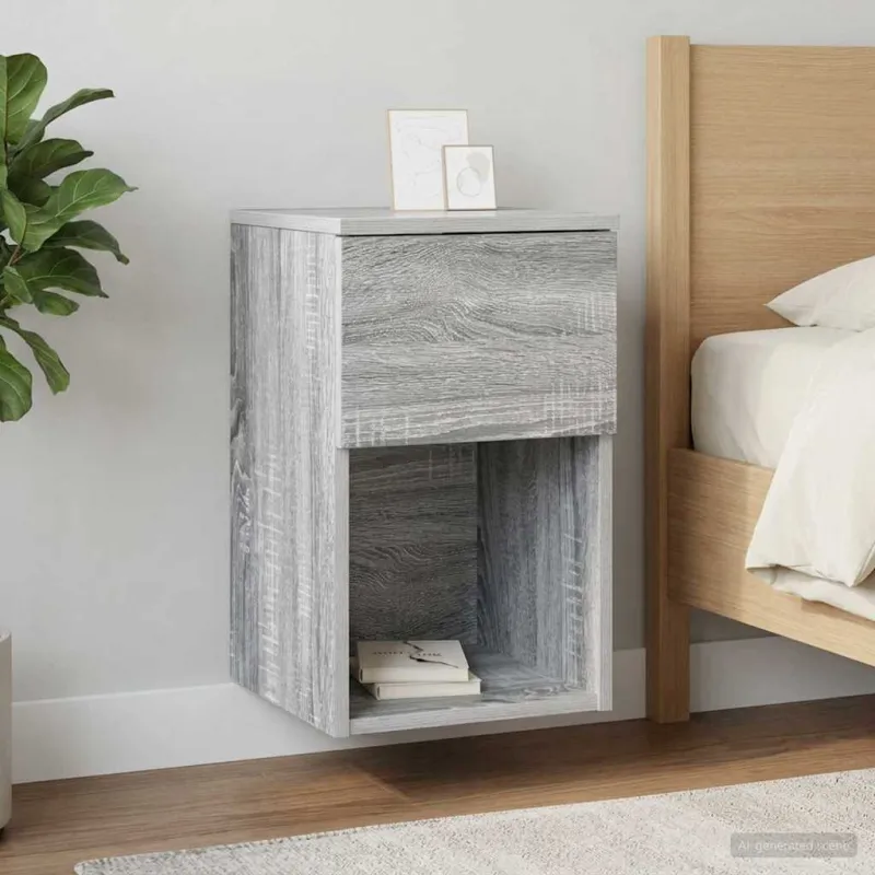 Lovos spintelė 2 pcs Pilka sonoma ąžuolo 29 x 31,5 x 49 cm