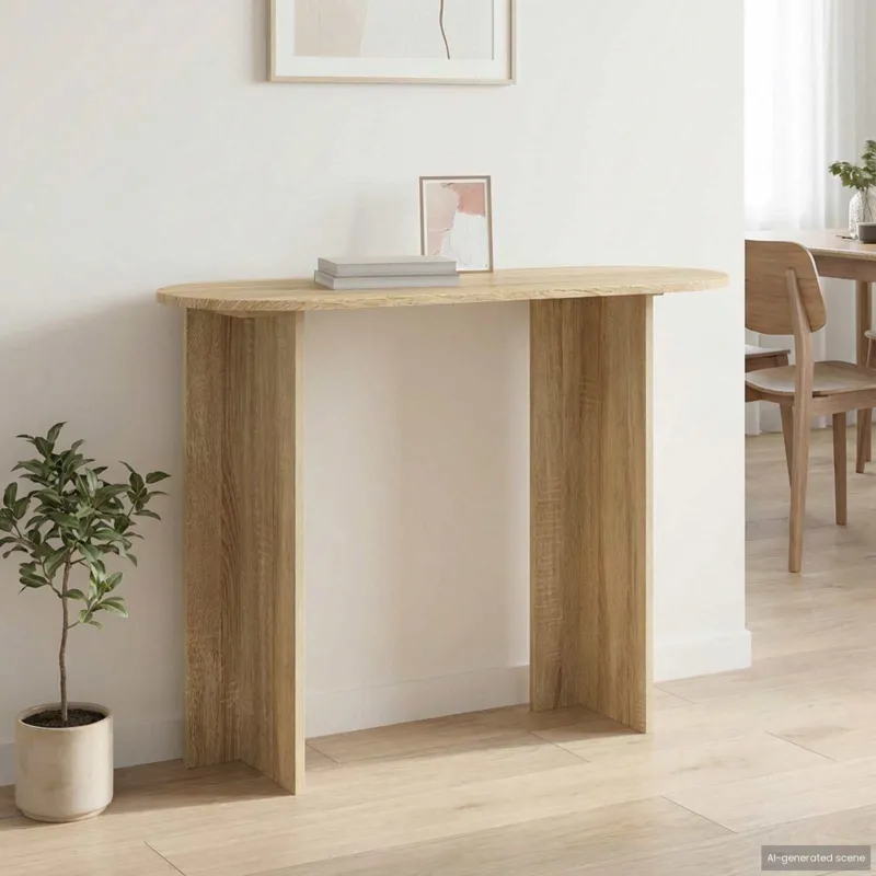 Konsolinis stalas su saugykla Sonoma ąžuolas 100 x 39,5 x 75 cm