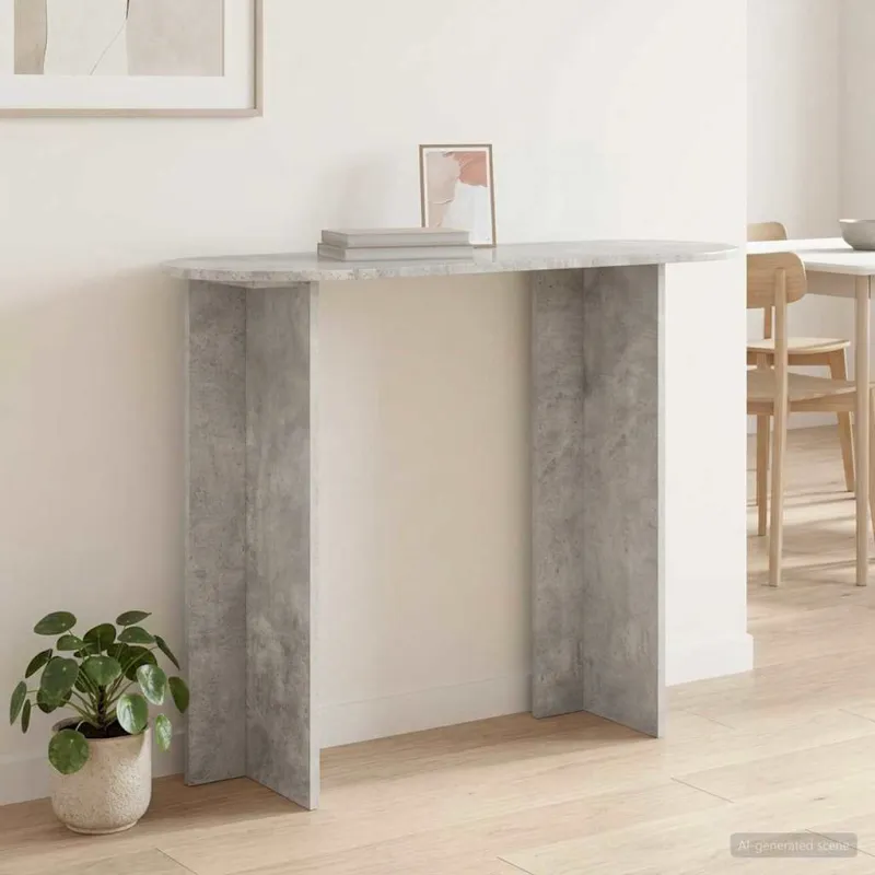Konsolinis stalas su saugykla Betono pilka 100 x 39,5 x 75 cm