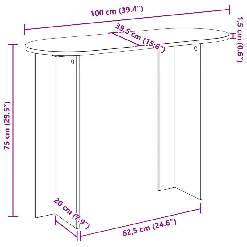 Konsolinis stalas su saugykla Betono pilka 100 x 39,5 x 75 cm