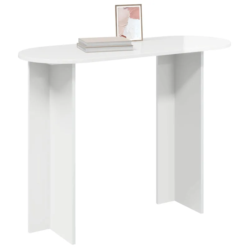 Konsolinis stalas Itin blizgi balta 100 x 39,5 x 75 cm