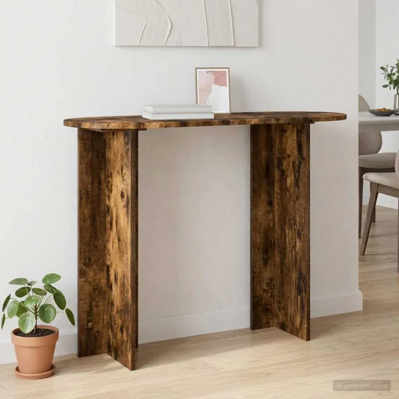 Konsolinis stalas su saugykla Dūminio ąžuolo 100 x 39,5 x 75 cm