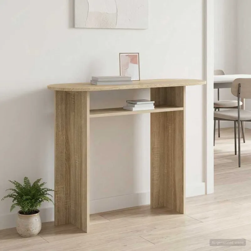 Konsolinis stalas su saugykla Sonoma ąžuolas 100 x 39,5 x 75 cm