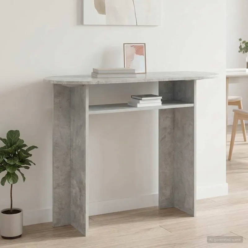 Konsolinis stalas su saugykla Betono pilka 100 x 39,5 x 75 cm