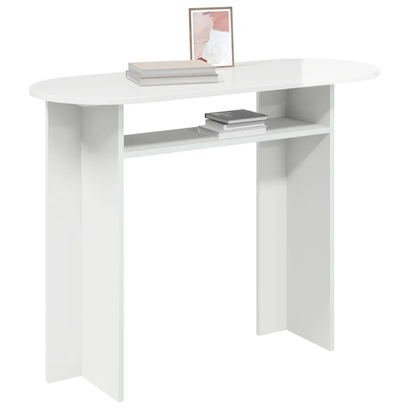 Konsolinis stalas Itin blizgi balta 100 x 39,5 x 75 cm