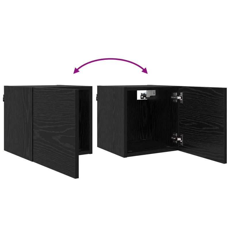 Sieninis televizoriaus kabinetas 4 pcs Juodojo ąžuolo