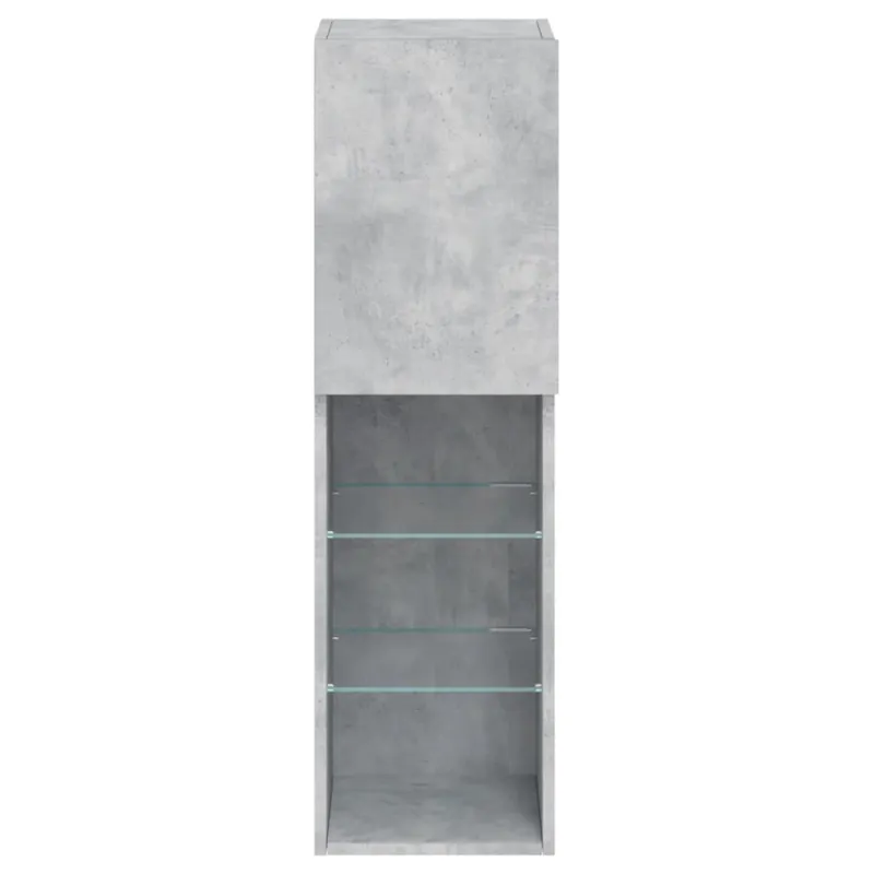 TV spintelė su LED lemputėmis, betono pilka, 30,5x30x102cm