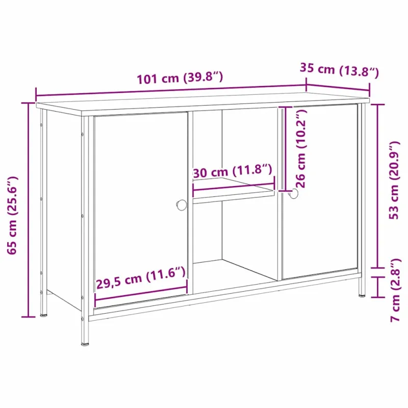 TV spintelių komplektas Senovinis medis 101 x 35 x 65 cm