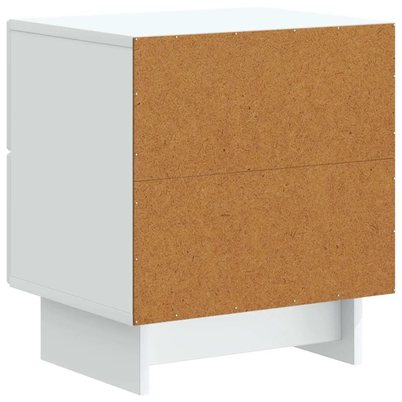 Šalia lovos spintelė su stalčių 2 pcs Balta 43 x 34,5 x 47,5 cm
