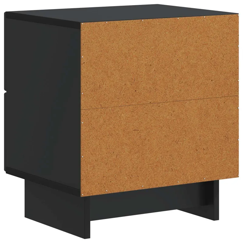 Šalia lovos spintelė su stalčių 2 pcs Juoda 43 x 34,5 x 47,5 cm