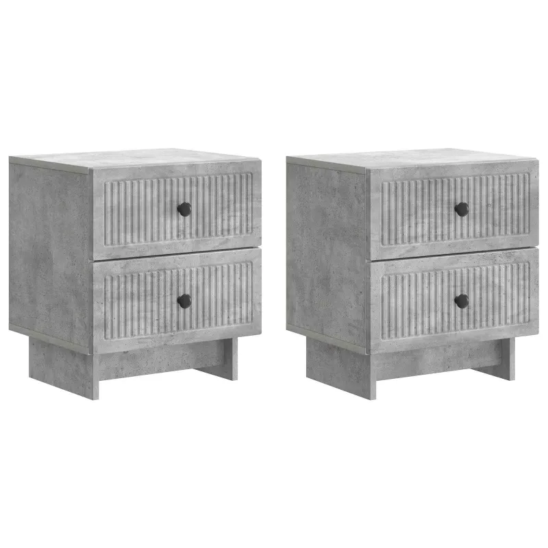 Šalia lovos spintelė 2 pcs Betono pilka 43 x 34,5 x 47,5 cm