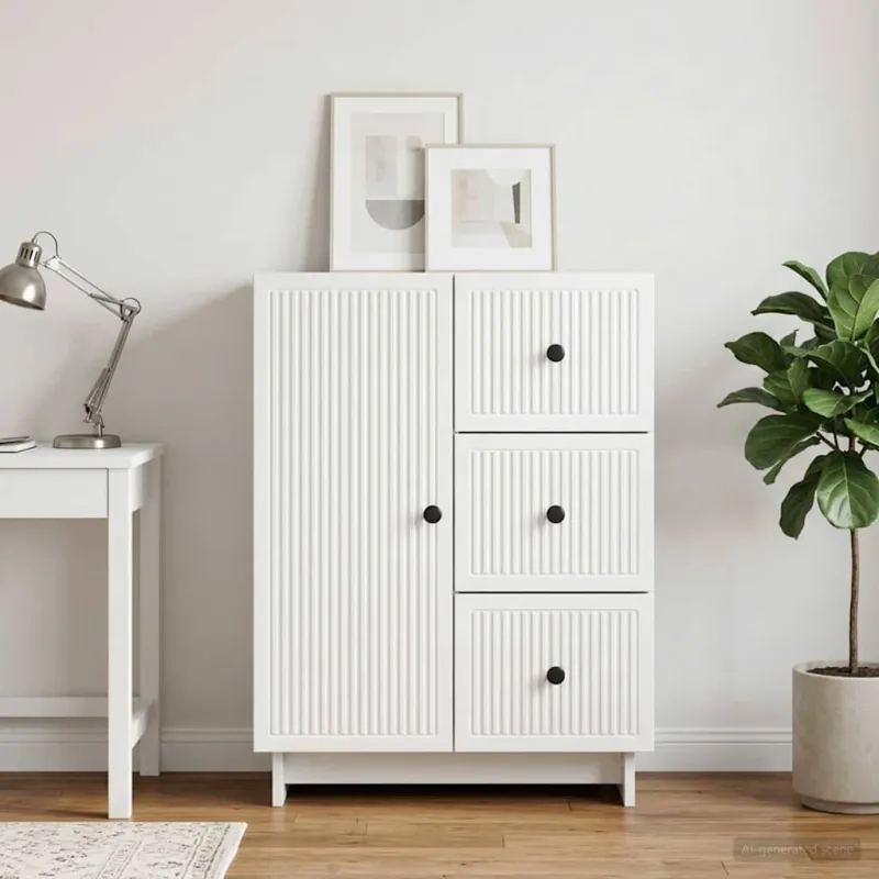 Kabalas Itin blizgi balta 66 x 34,5 x 90 cm Apdirbta mediena