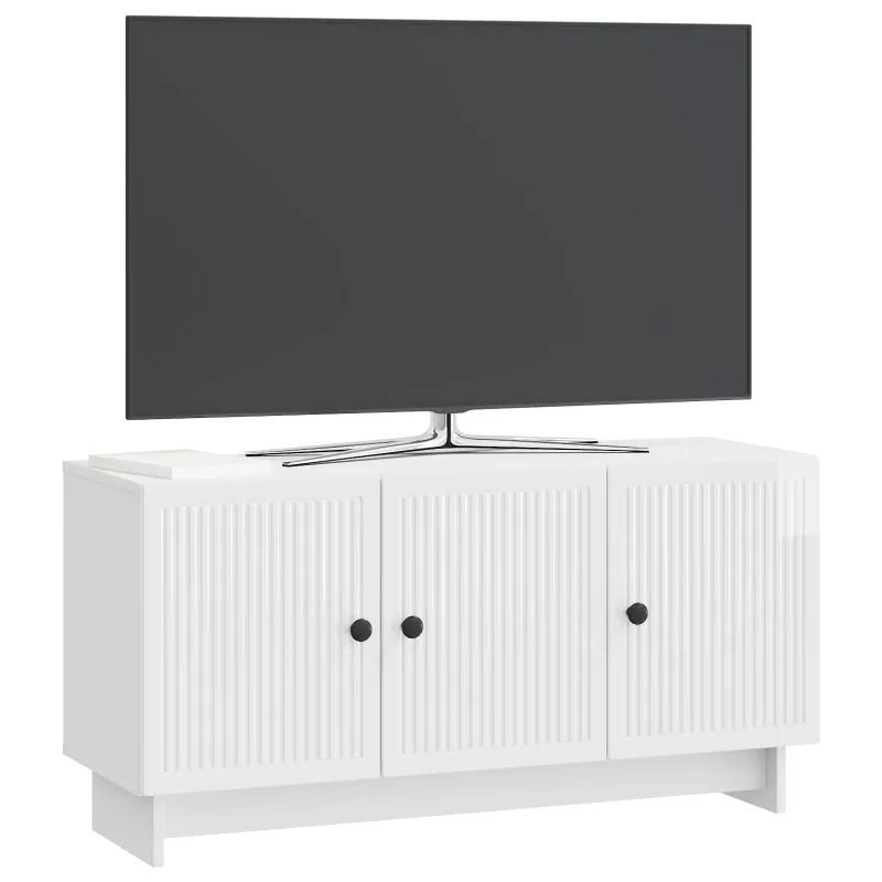 Televizoriaus spintelė Itin blizgi balta 99 x 34,5 x 50 cm