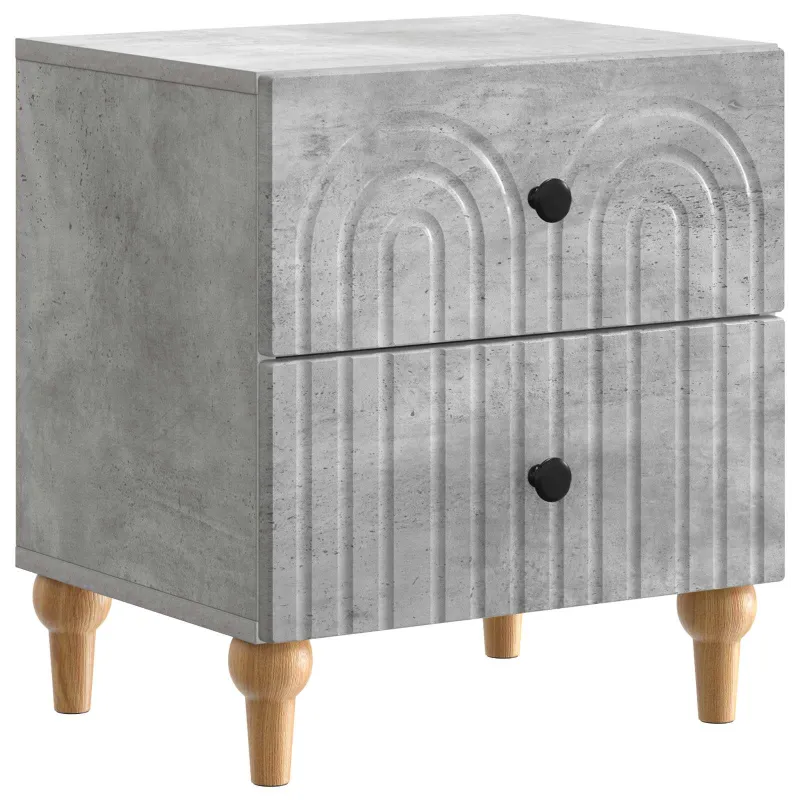 Šalia lovos spintelė 2 pcs Betono pilka 43 x 34,5 x 48 cm