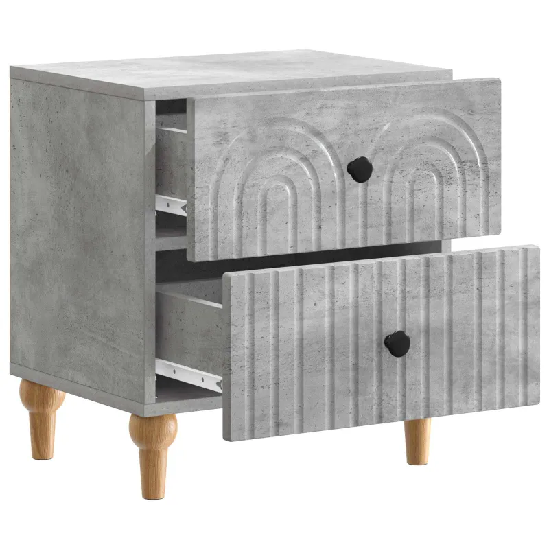 Šalia lovos spintelė 2 pcs Betono pilka 43 x 34,5 x 48 cm