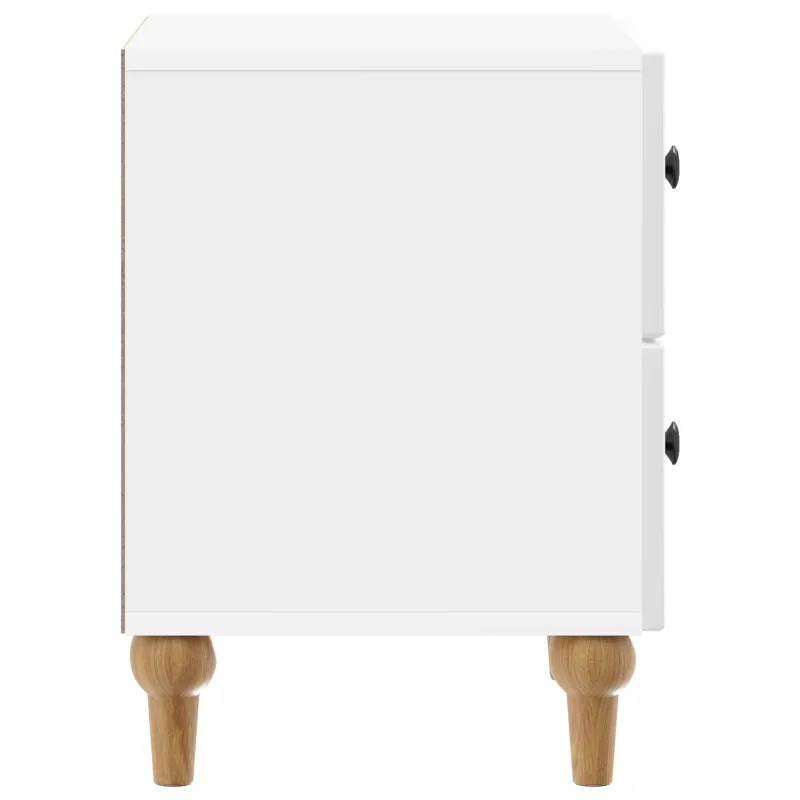 Šalia lovos spintelė 2 pcs Itin blizgi balta 43 x 34,5 x 48 cm