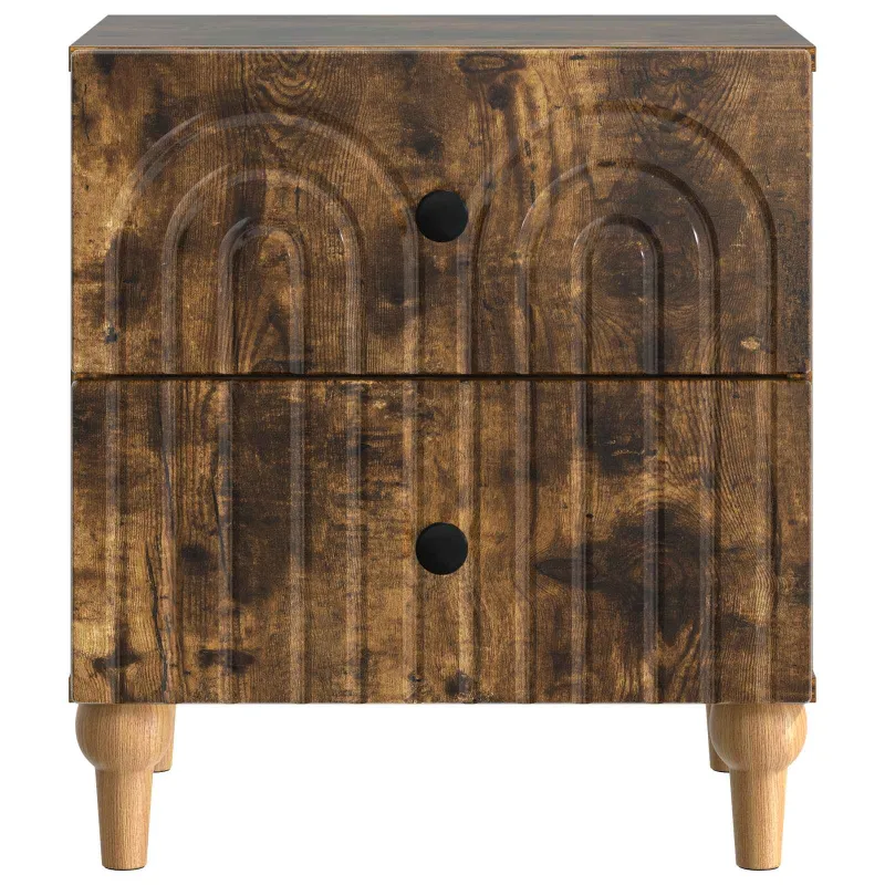 Šalia lovos spintelė 2 pcs Dūminio ąžuolo 43 x 34,5 x 48 cm