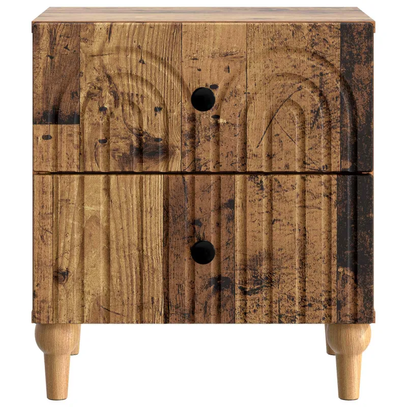 Šalia lovos spintelė 2 pcs Sendintos medienos 43 x 34,5 x 48 cm