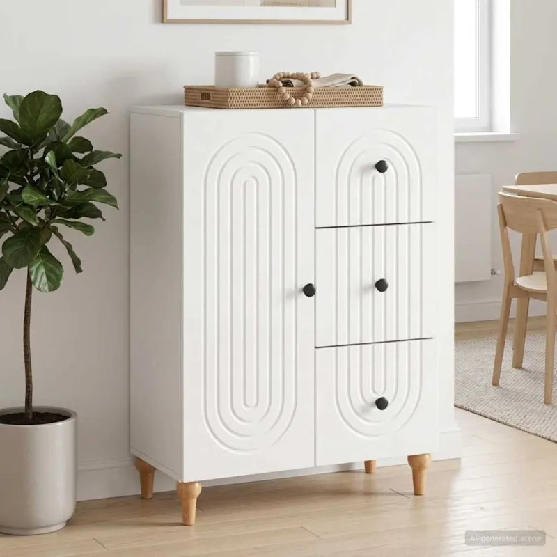 Kabalas Itin blizgi balta 66 x 34,5 x 90 cm Apdirbta mediena