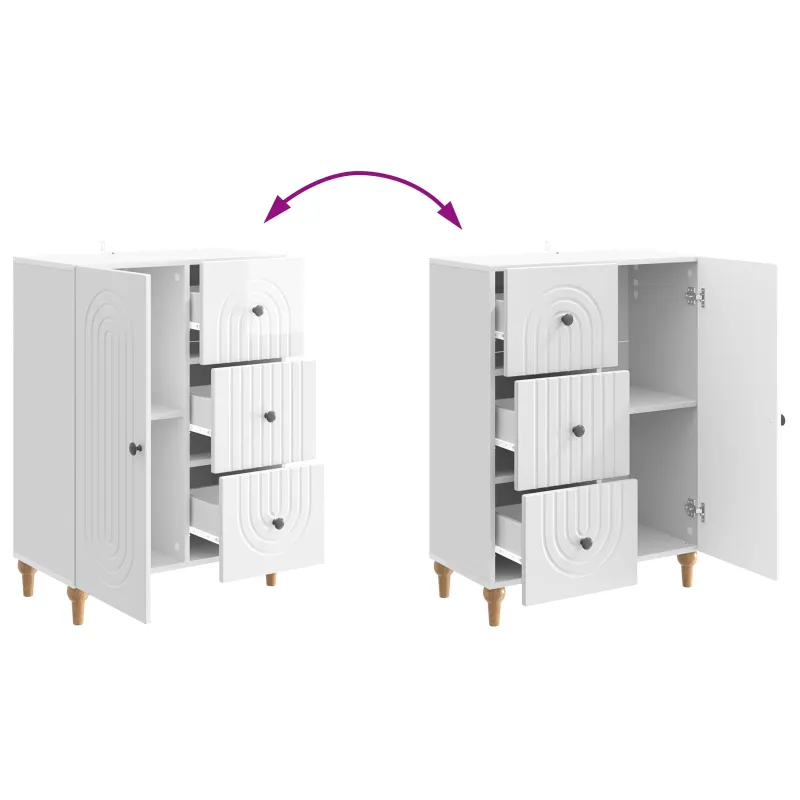 Kabalas Itin blizgi balta 66 x 34,5 x 90 cm Apdirbta mediena