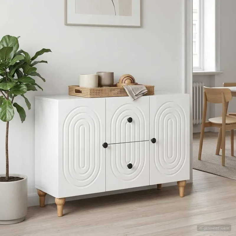 Televizoriaus spintelė Itin blizgi balta 89 x 34,5 x 60 cm