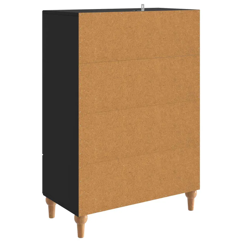 Kabalas su stalčių Juoda 66 x 34,5 x 95 cm Apdirbta mediena