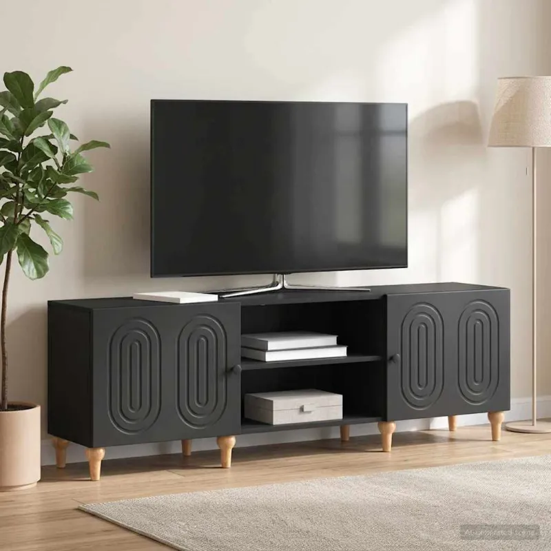 Televizoriaus spintelė Juoda 150 x 31 x 50 cm Apdirbta mediena