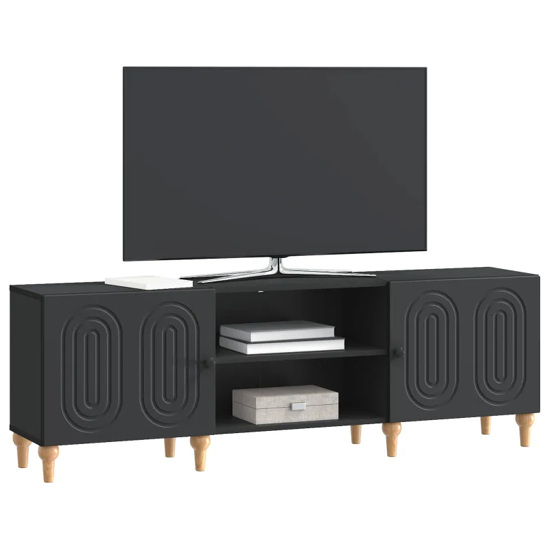 Televizoriaus spintelė Juoda 150 x 31 x 50 cm Apdirbta mediena