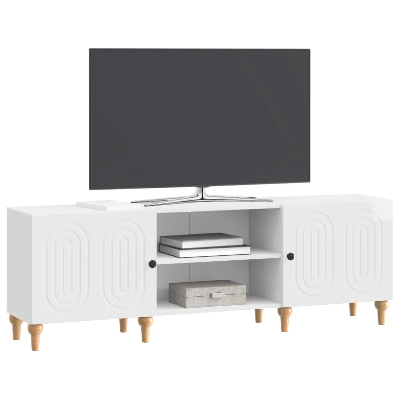 Televizoriaus spintelė Itin blizgi balta 150 x 31 x 50 cm