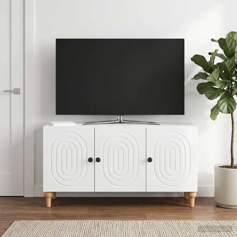 Televizoriaus spintelė Itin blizgi balta 99 x 34,5 x 50 cm