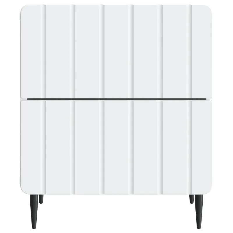 Šalia lovos spintelė su stalčių 2 pcs Balta 43 x 34,5 x 49,5 cm