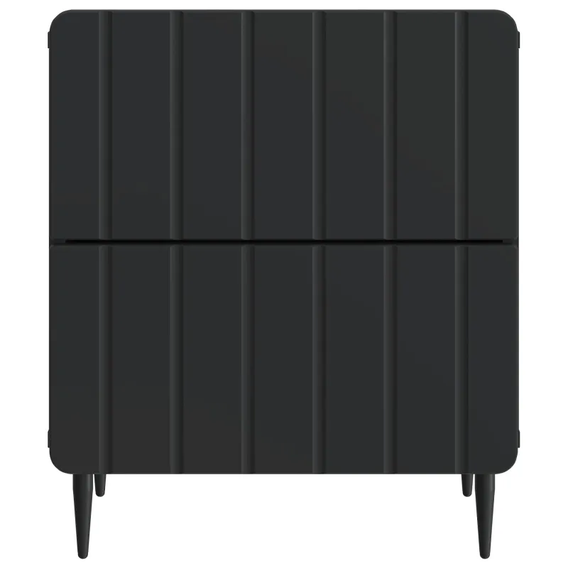 Šalia lovos spintelė su stalčių 2 pcs Juoda 43 x 34,5 x 49,5 cm